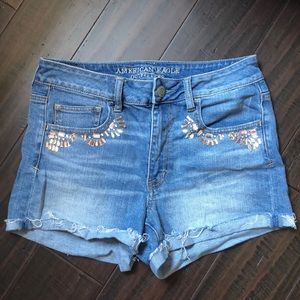 American Eagle Embellished High-Rise Shorts